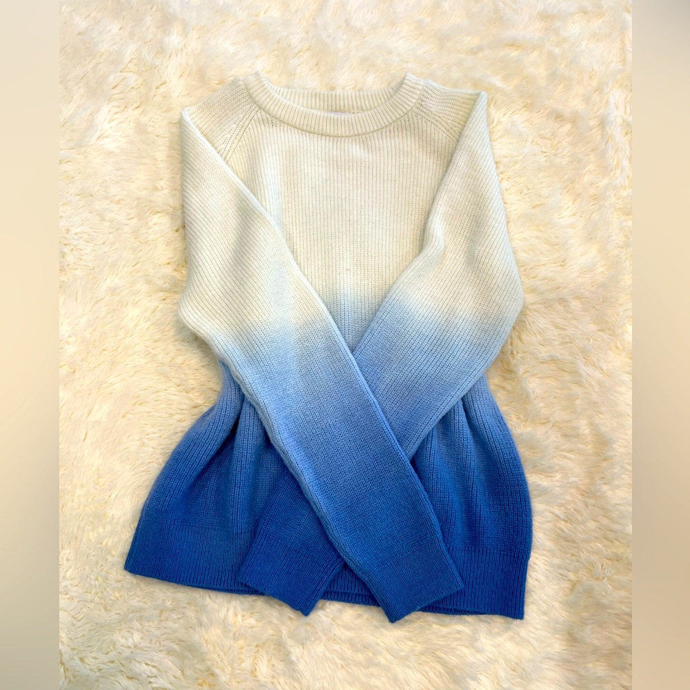 Blue & White Ombré Sweater